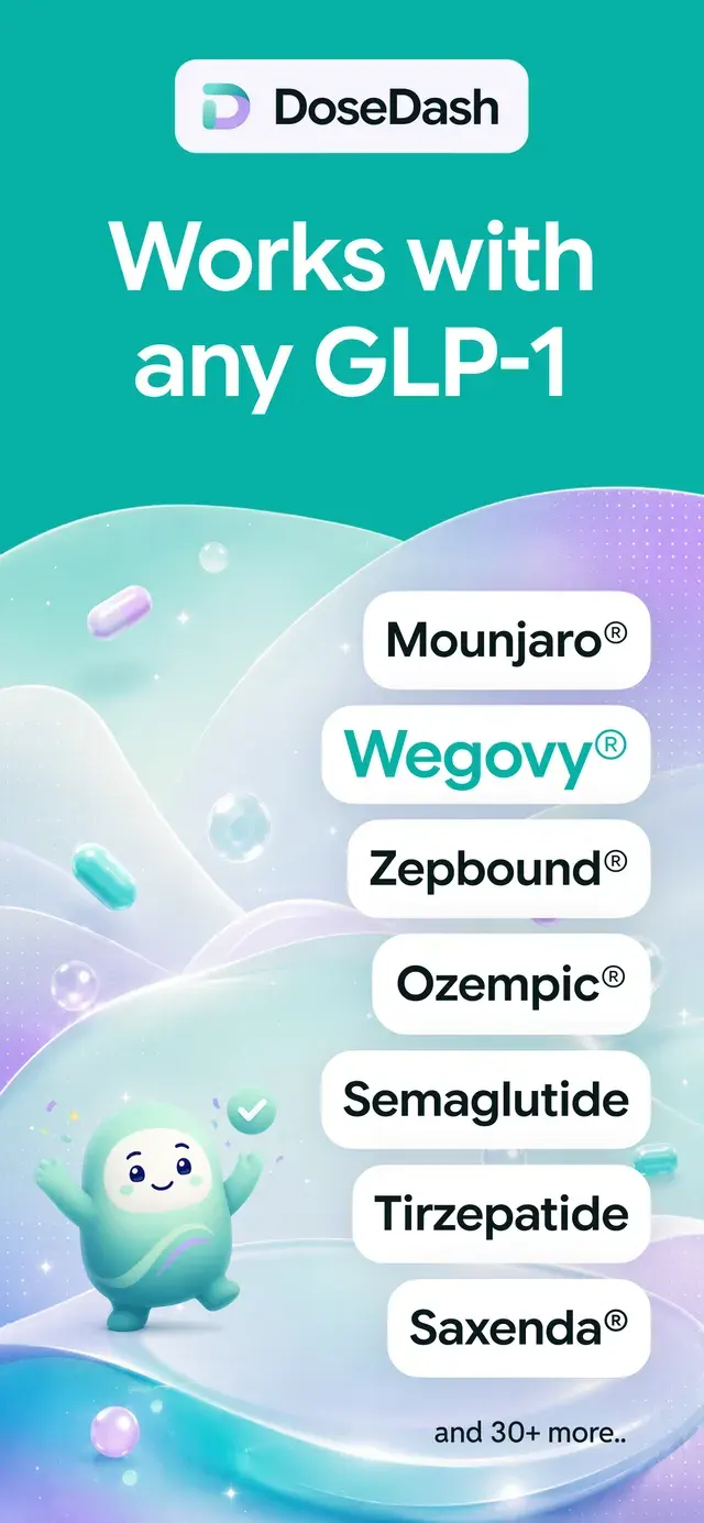 Dose screen — GLP-1 doses simplified with medication level chart